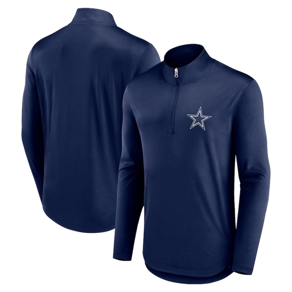 NWOT Men's Dallas Cowboys Fanatics Branded Navy Quarterback Quarter-Zip Top XL